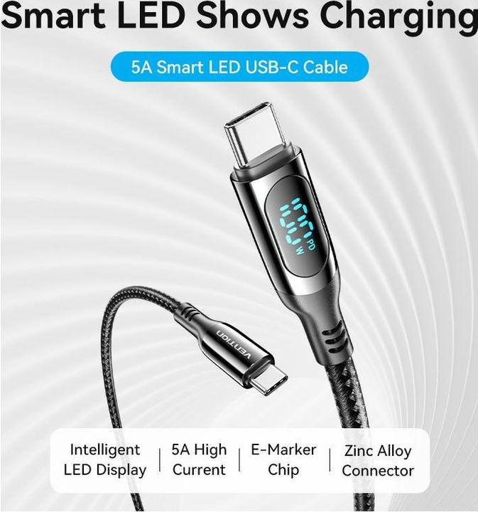 Actual product image Vention Taybav (1.20 m, USB 2.0, 100 W)
