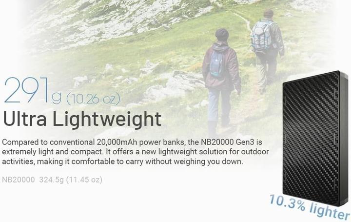 Produktbild Nitecore NB20000 Gen3 (20000 mAh, 22.50 W, 72 Wh)