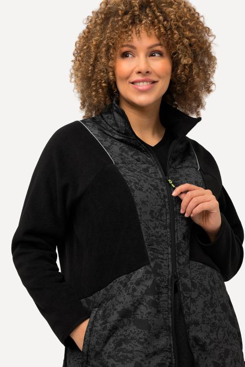 Produktbild Ulla Popken Fleecejacke, Color-Paspel, Stehkragen, 2-Wege-Zipper (46, 48)