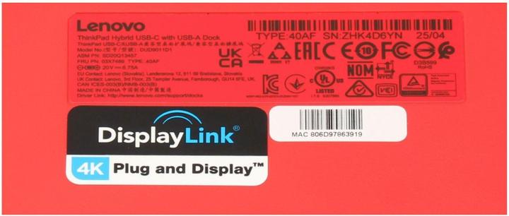 Actual product image Lenovo ThinkPad Hybrid USB-C with USB-A (USB-C, 13 ports)