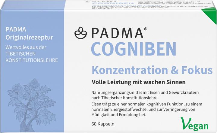 Valeurs nutritives et ingrédients Padma Cogniben (60 pièce(s), Capsules, 52 g)