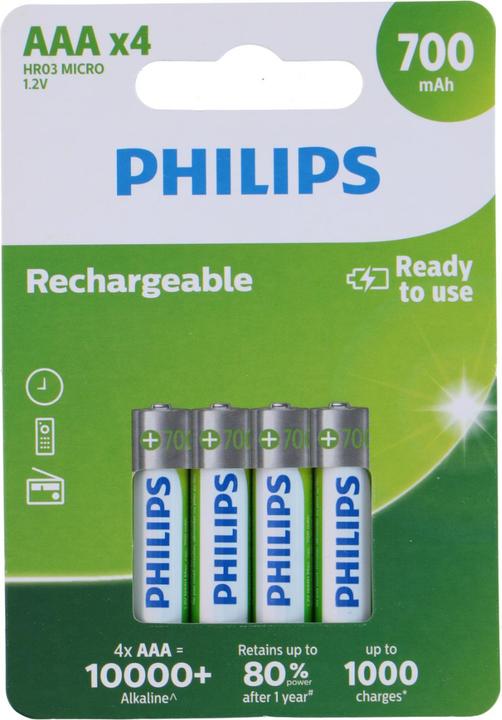 Philips Rechargeable (4 pcs, AAA, 700 mAh)