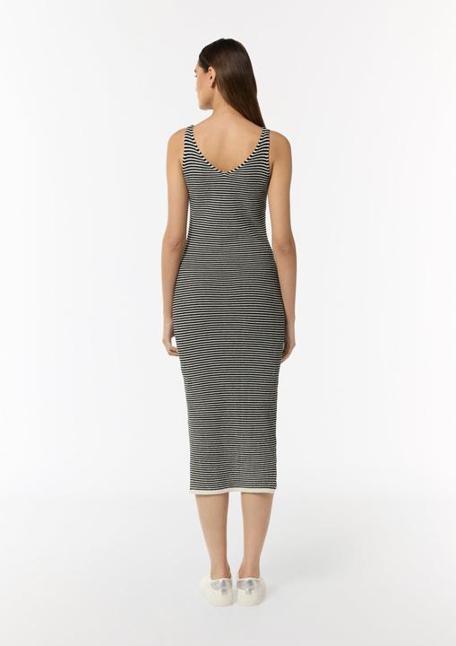 Image du produit Comma Kleid Strickkleid aus Baumwolle mit Streifen (46)