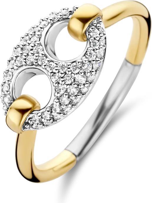 Produktbild Ti Sento Milano Ring mit Zirkonia bicolor vergoldet 12257ZY (56)