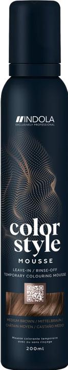 Image du produit Indola Mousse Color Style Brun moyen 200 ml (200 ml, Mousse coiffante)