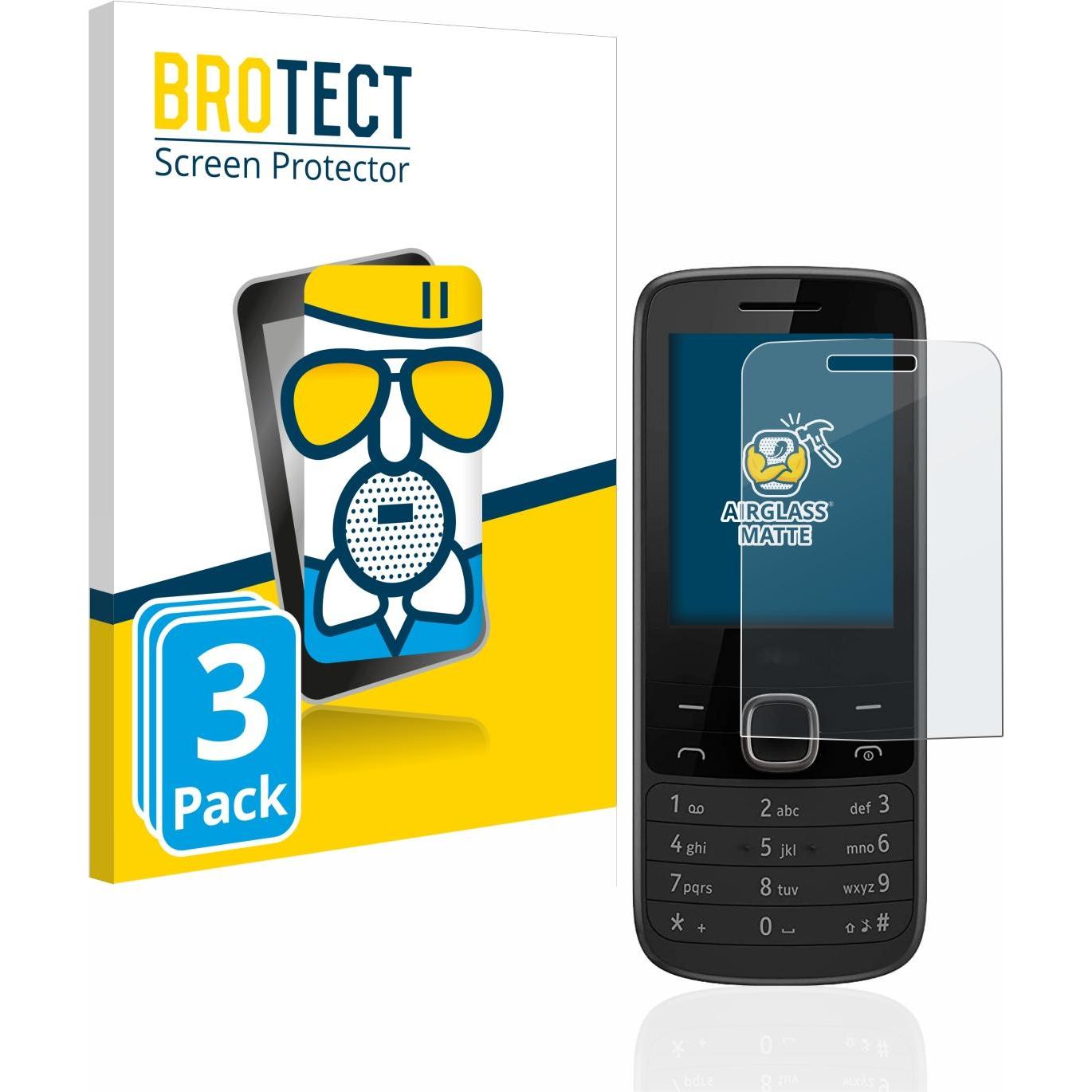 BROTECT AirGlass Panzerglasfolie Matt (3 Stück, Nokia 225), Smartphone Schutzfolie, Grau