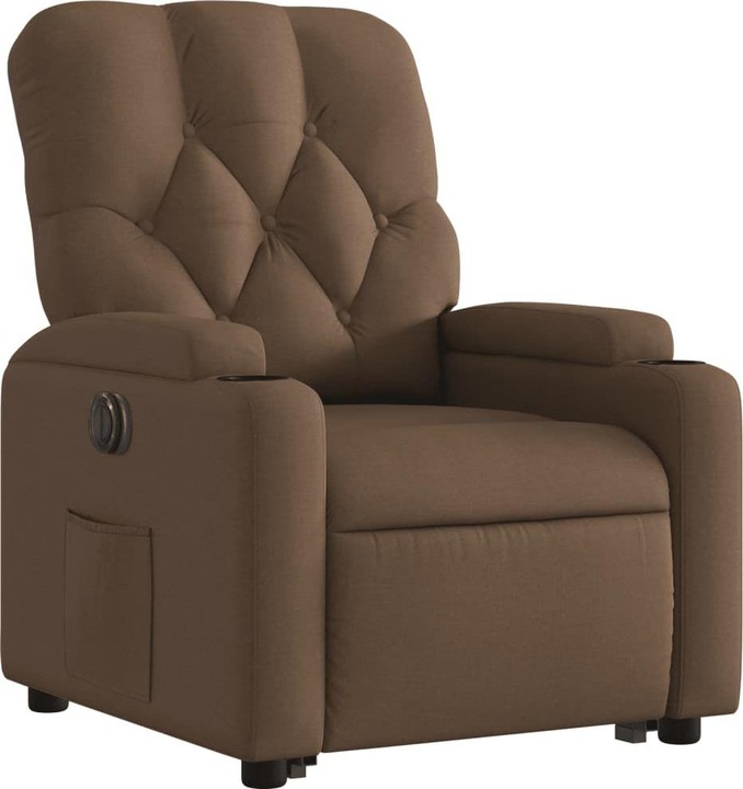 Immagine prodotto VidaXL Poltrona relax con ausilio per l'alzata Poltrona elettrica per la TV Poltrona in tessuto marrone