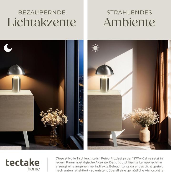 Actual product image tectake Kleine Retro-Tischlampe Altea, Pilzdesign, 40W (E14)