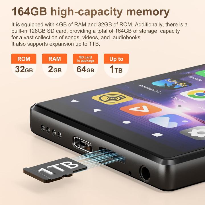 Actual product image Swofy MP3-Player mit Bluetooth & WLAN (164 GB)