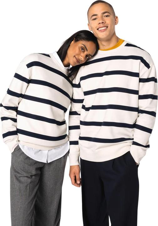 Produktbild Native Spirit Nachhaltiger gestreifter Sweatshirt mit fallenden Schultern (S)