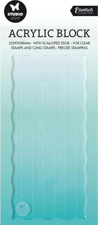 Produktbild Studio Light | Essentials acrylic block for clear and cling stamps with grid 15x7x0,8cm Nr.02