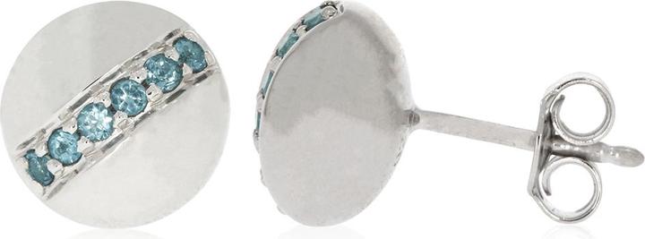 Immagine prodotto Xen Orecchini con 12 topazi blu Londra da 0,26 carati circa, placcati in rodio (Argento 925)