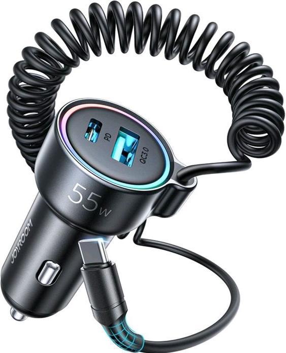 Actual product image Joyroom 3-in-1 Wired Car Charger (55W)