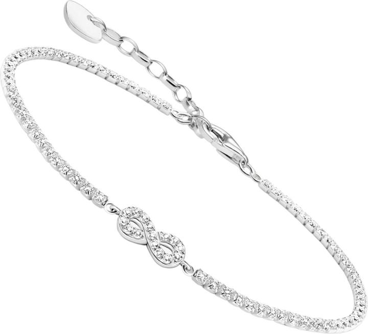 Immagine prodotto Thomas Sabo Bracciale tennis Infinity con pietre bianche in argento (19 cm, Argento 925 riciclato)