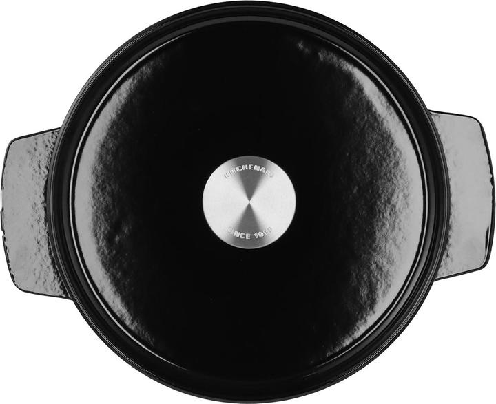 Produktbild KitchenAid braadpan 22cm - gemailleerd gietijzer - onyx zwart - rond (Bräter + Schmortopf, Gusseisen, 22 x 9.80 cm)