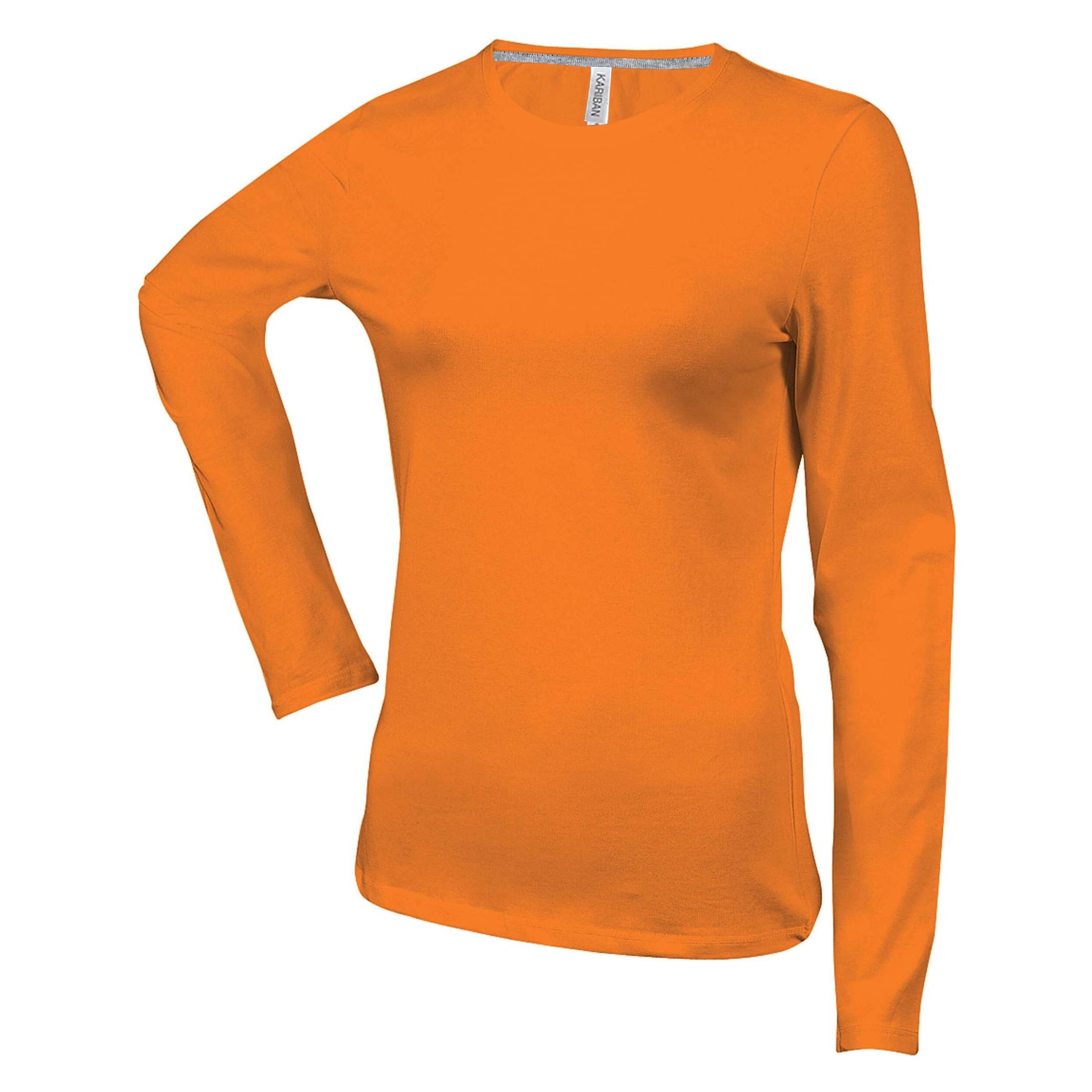 Kariban, Damen, Shirts, Col Rond, Orange, (L)