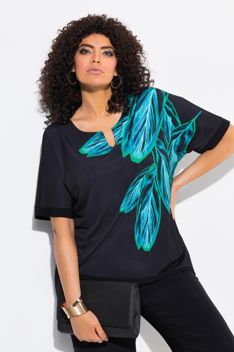 Produktbild Ulla Popken T-Shirt, Blätter, Oversized, Rundhals, Halbarm (54)