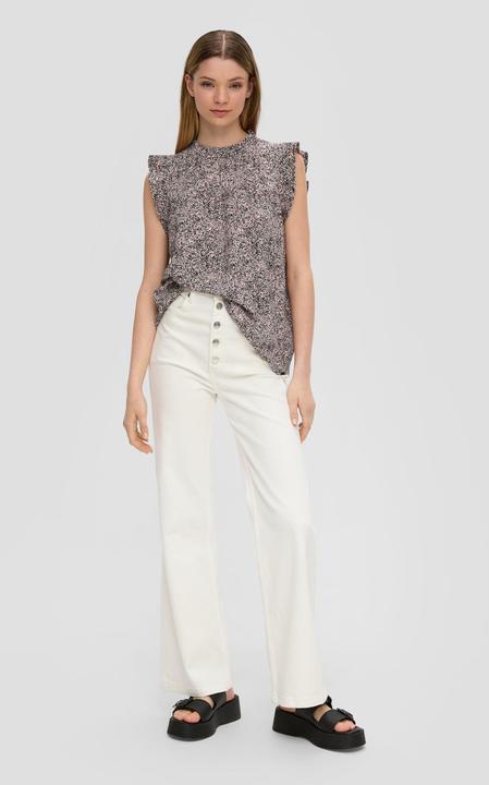 Produktbild S.Oliver Bluse Gemusterte Bluse mit Volant-Ärmeln (42)