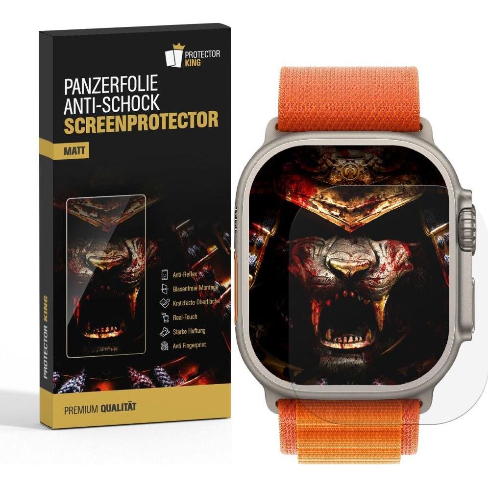 Protectorking 4x Panzerfolie Anti-Shock matt entspiegelt, Smartwatch Zubehör