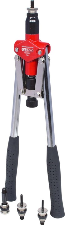 Produktbild KS Tools Langarm-Handnietzangen-Satz für Gewindehülsen, 10-tlg (100 mm)
