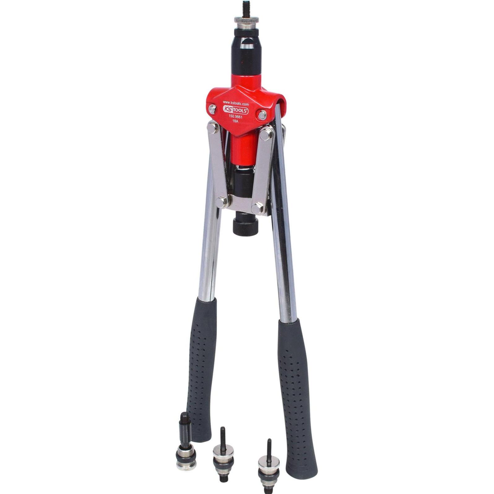 KS Tools, Zange, Langarm-Handnietzangen-Satz für Gewindehülsen, 10-tlg (100 mm)