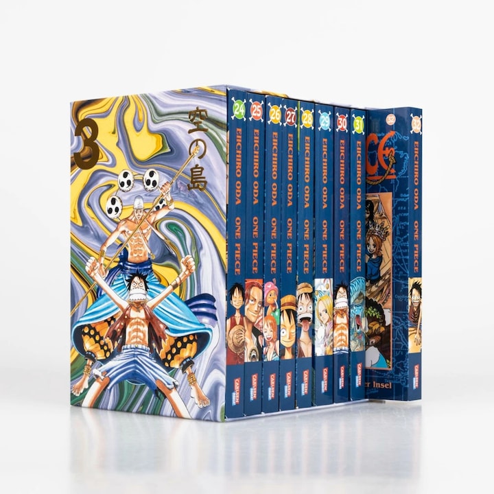 Immagine prodotto One Piece Sammelschuber 3: Skypia (inklusive Band 24–32) (Tedesco, Eiichiro Oda, 2023)
