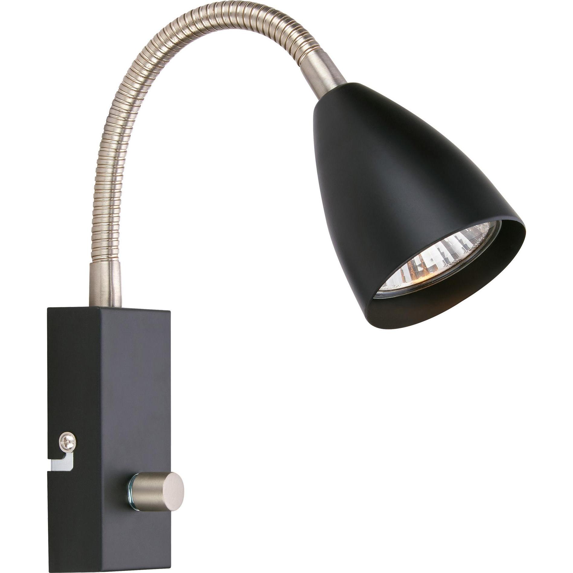 Markslöjd, Applique + Plafoniera, CIRO Wall Flex 1L Black/Steel (GU10)