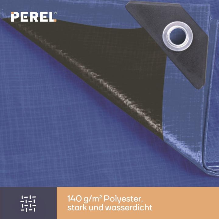 Actual product image Perel Tarpaulin - Blue/Black - Very hard-wearing - 5 x 5 m (5 x 5 m)