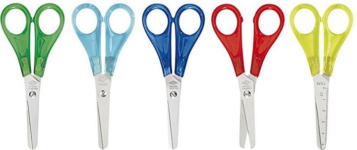 Actual product image Wedo ® Bastelschere 130mm Stahl farbig sortiert (freie Farbauswahl nicht möglich) (13 cm)