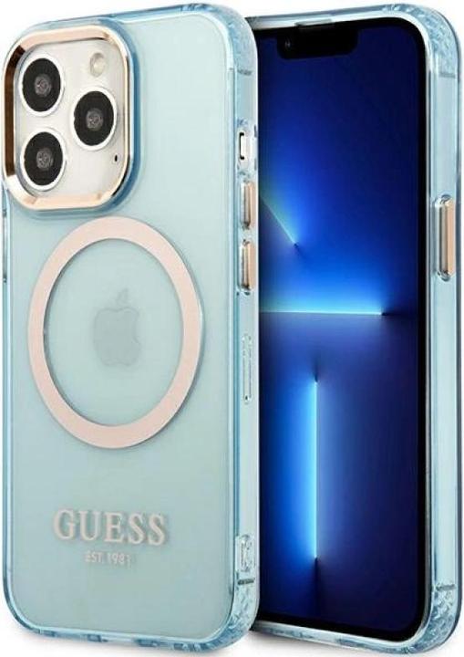 Produktbild Guess GUHMP13LHTCMB iPhone 13 Pro / 13 6,1" niebieski/blue hard case Gold Outline Translucent MagSaf (Apple iPhone 13 Pro)
