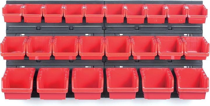 Kistenberg Cloison suspendue avec 24 boîtes à outils ORDERLINE 800x165x400 (Matières plastiques)