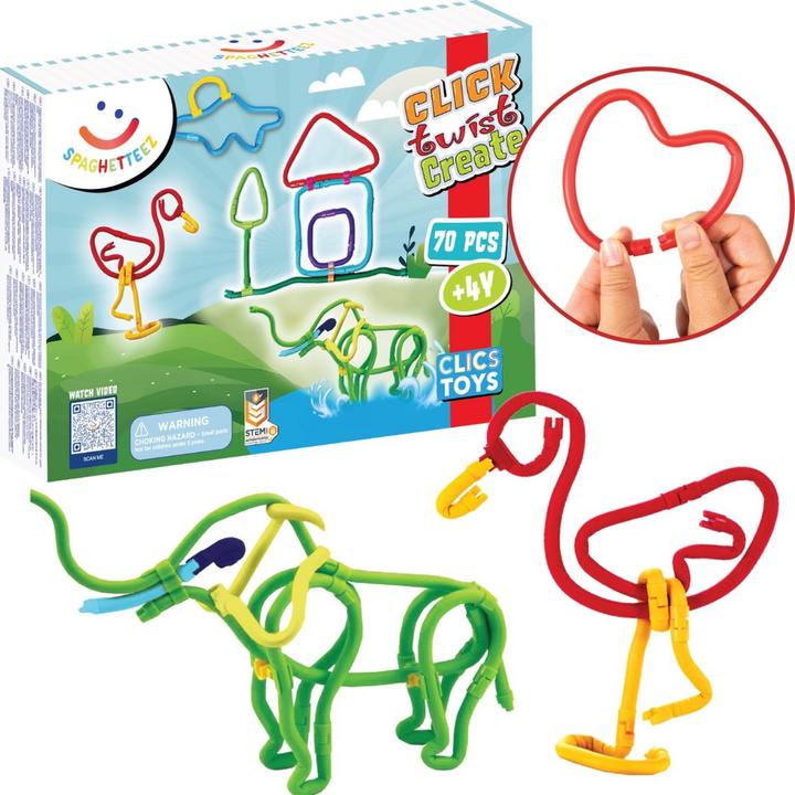 Image du produit Clics Bâtons de construction flexibles Spaghetteez 3D Art