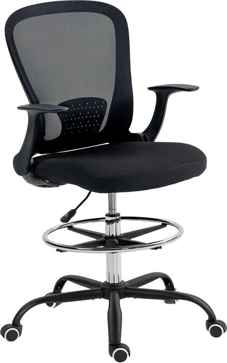 Produktbild Homcom Schreibtischstuhl Polyester, Mehrschichtenplatte Schwarz (54 - 74 cm)