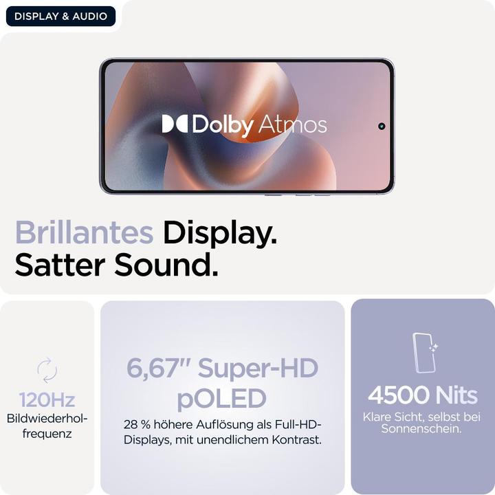 Actual product image Motorola Moto G86 (256 GB, Cosmic Sky, Lilac, 6.67", SIM + eSIM, 5G)