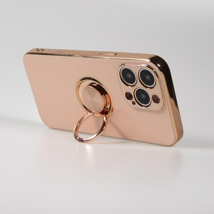 Produktbild PhoneLook Hülle Gummi Bronze mit Ring (Apple iPhone 13 Pro)