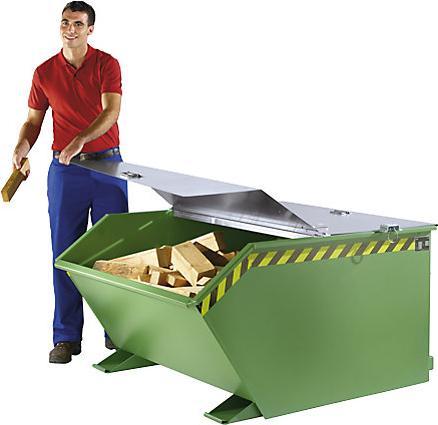 Actual product image eurokraft pro Tilting skip, low profile (E), capacity 2 m³, light blue. (2000 l)