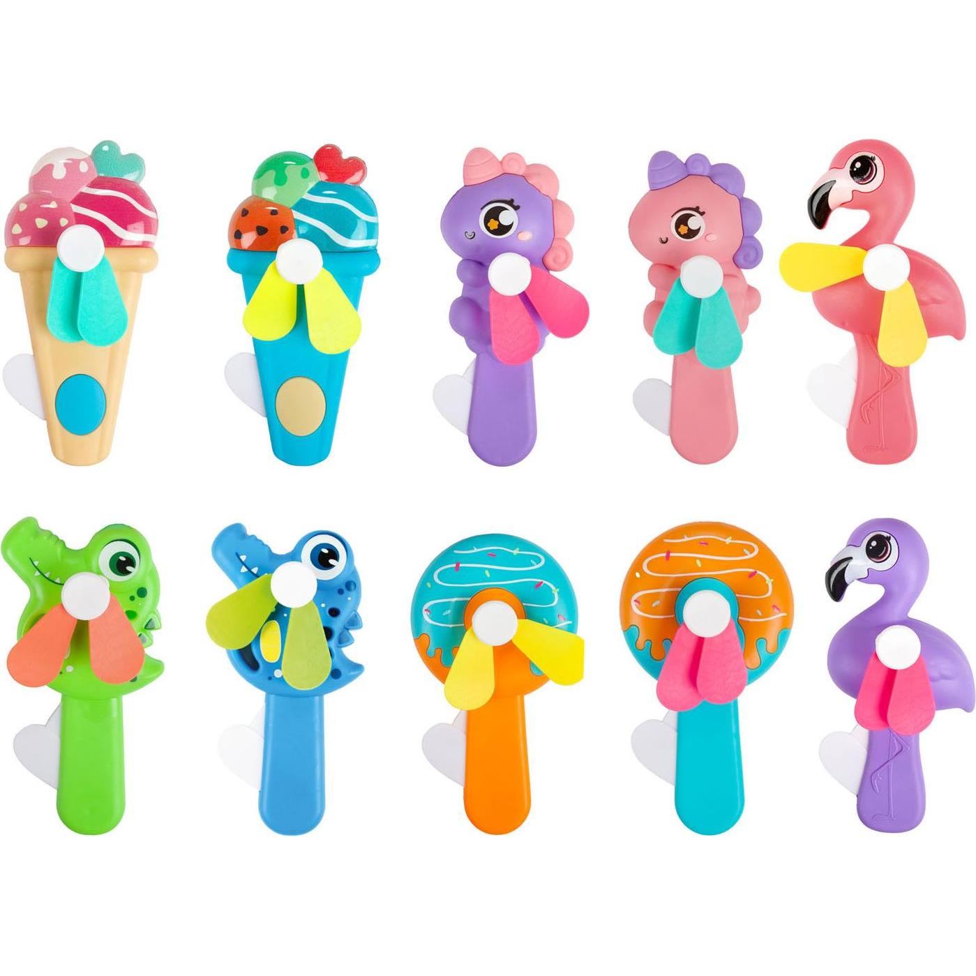 Toi-Toys Handventilator 14cm coole Designs 10f sortiert, Ventilatore, Multicolore