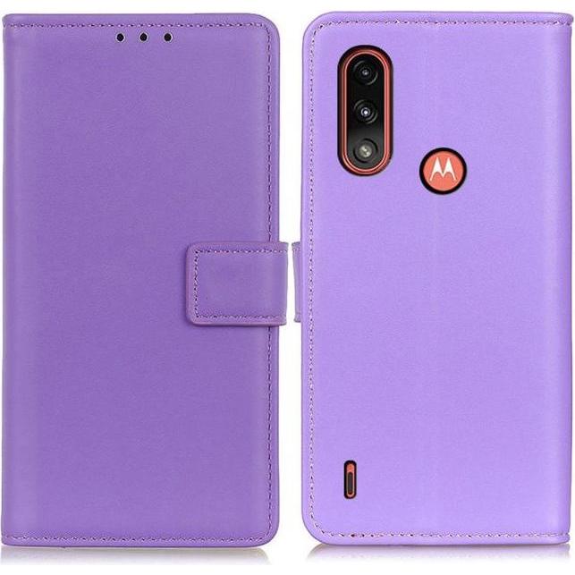 Thumbnail - MU Classic Classic II Leder Bookcover Series (Motorola Moto E7 Power), Smartphone Hülle, Violett