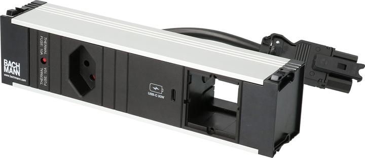 Produktbild Bachmann Einbausteckerleiste CONI, 1x T13, 1x USB C, 1x Custom leer (1 x, Typ 13, USB-C, 0.20 m)
