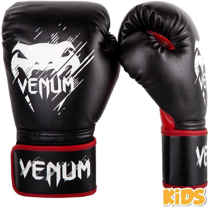 Immagine prodotto Venum Contender Guanti da Boxe per bambini - Nero-Rosso (4 OZ, Taglia unica)