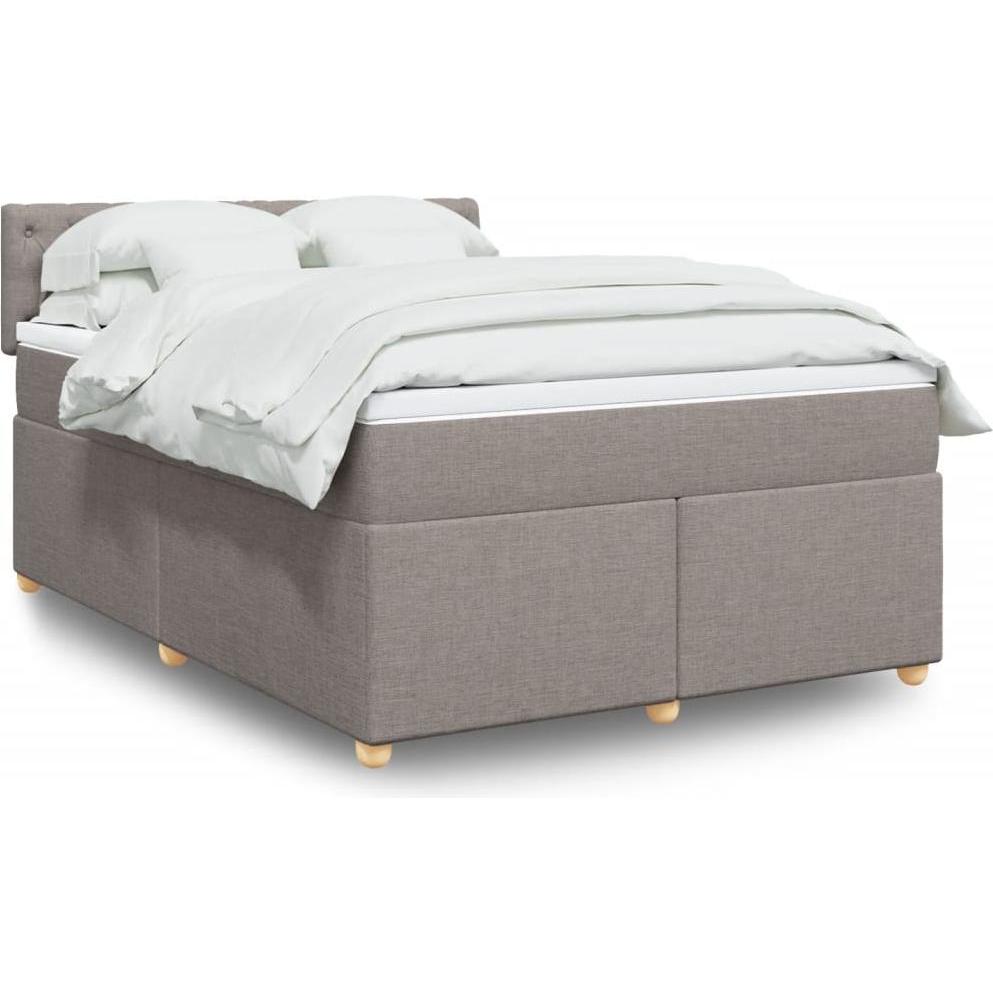 VidaXL, Bett, Bo x springbett mit Matratze 140 x 190 cm Stoff (140 x 190 cm)