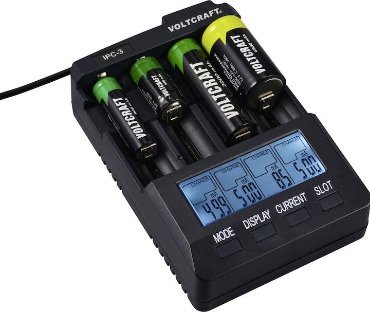 Produktbild Voltcraft Rundzellen-Ladegerät IPC-3 (1 Stk., 14500, 18650, AA, CR123A, Ladegerät ohne Akku)