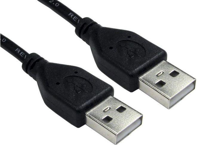 Actual product image RS PRO USB cable, USBA / USBA, 500mm USB 2.0 black (0.50 m, USB 2.0)