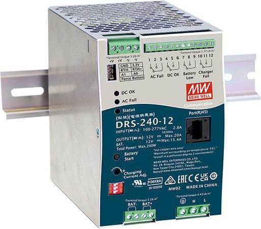 Immagine prodotto MeanWell Alimentatore per guida DIN, 92%, 24V, 10A, 240W, regolabile
