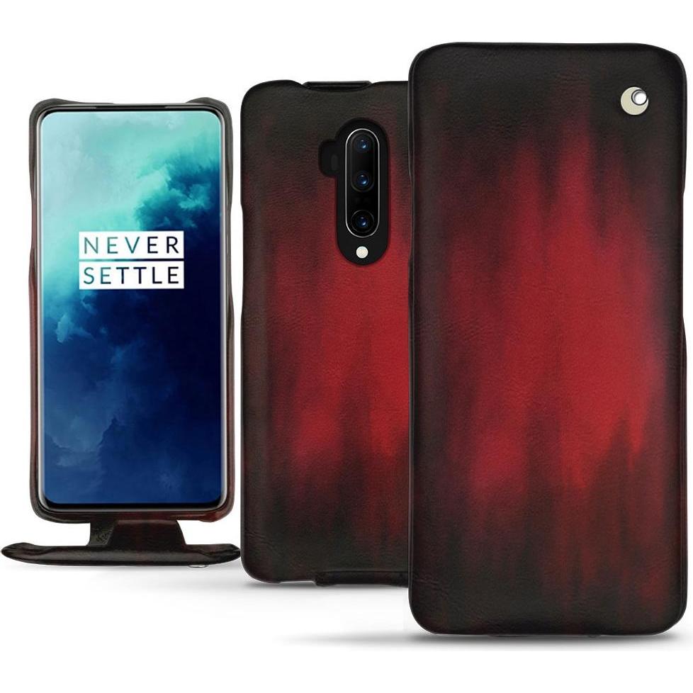 Noreve Lederschutzhülle vertikal (OnePlus 7T Pro), Smartphone Hülle, Rot