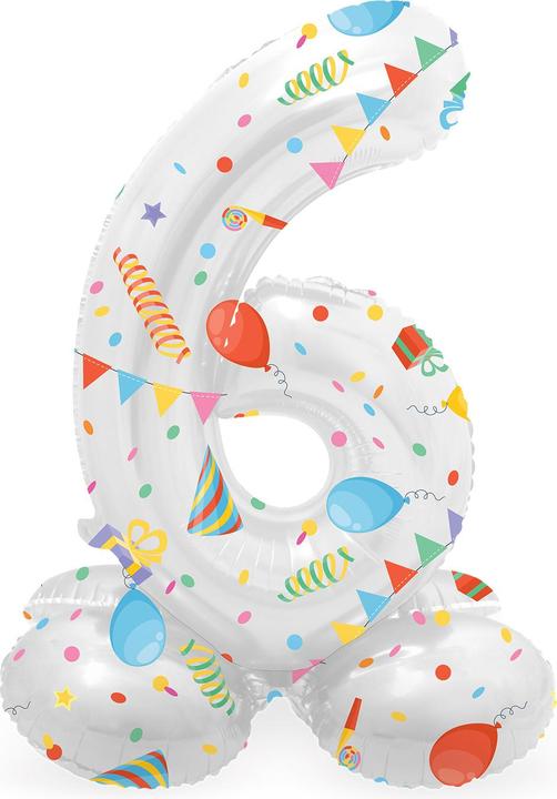 Folat Standing Foil Balloon Joyful Party Number 6 -72cm (1 x)
