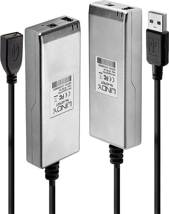 Lindy USB 2.0 MM Fiber Optic Extender 200m Multi Mode Fibre