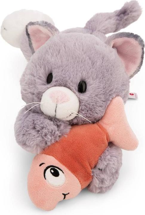 Image du produit NICI Chat couché & poisson (15 cm)