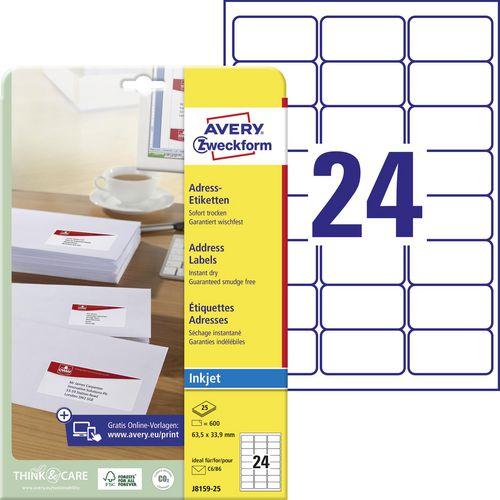 Productafbeelding Avery Dennison Etiquette d'adresse jet d'encre, 63,5 x 33,9 mm, blanc