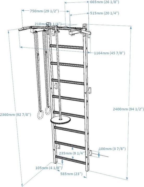 Produktbild BenchK Sprossenwand System 721B+A076